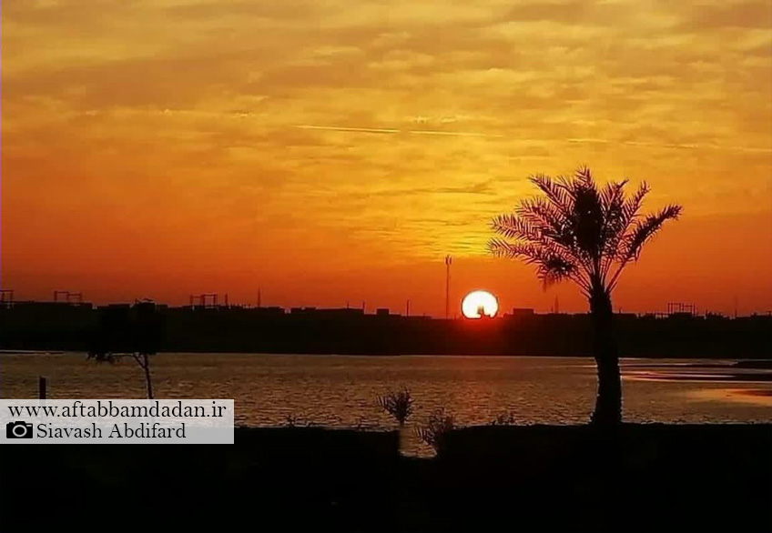 غروب زیبای خورشید در بندر بوشهر