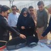 حضور صدیقه سعادتمند بخشدار مرکزی دشتستان در کلنگ زنی ساختمان دهیاری قراولخانه