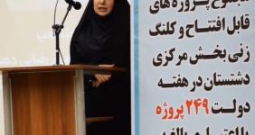 سخنرانی صدیقه سعادتمند در آئین افتتاح تجمیعی پروژه های شاخص بخش مرکزی دشتستان
